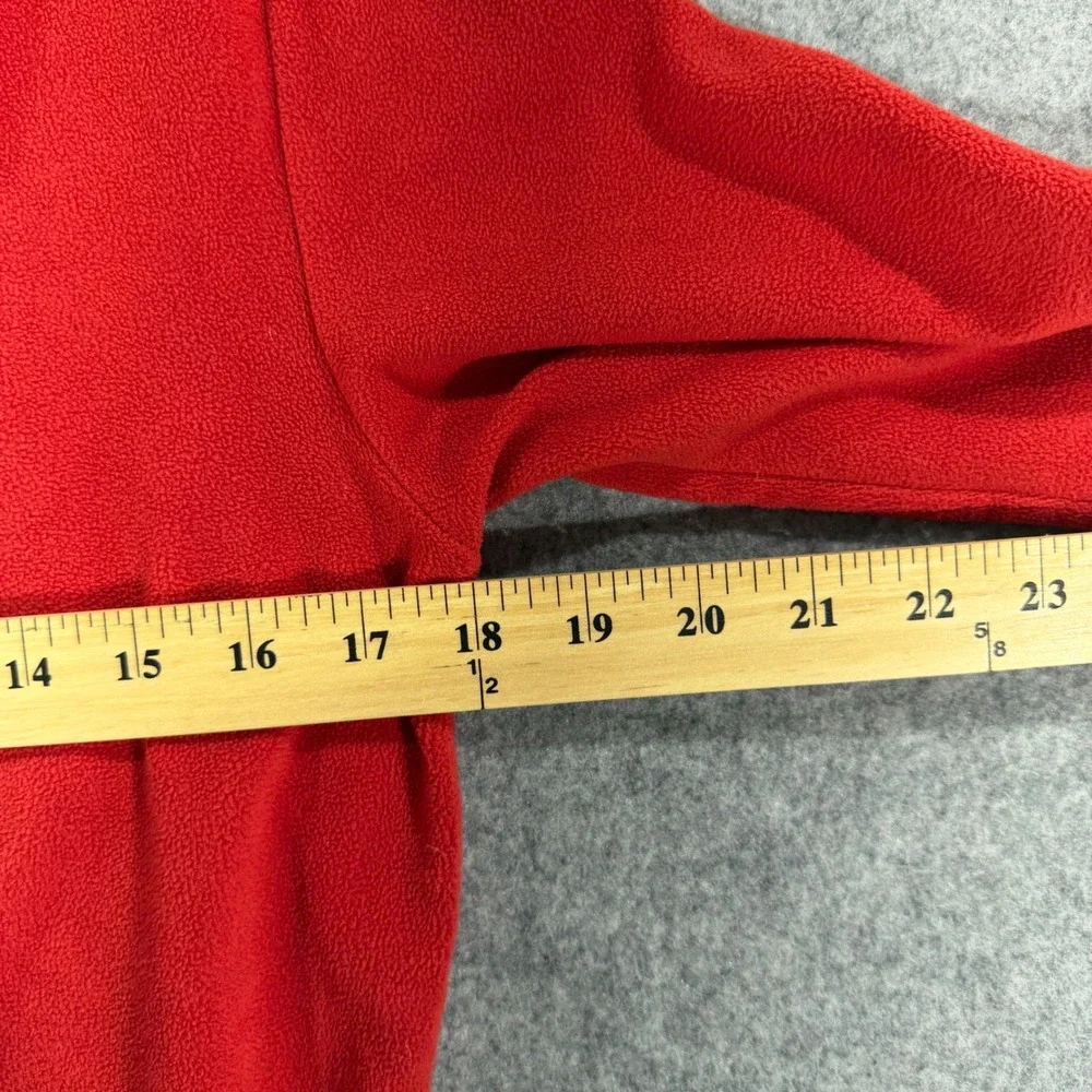 Nike Therma-FIT Womens Medium Red Fleece Long Sleeve Pullover Chest Pocket